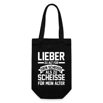 Zu Alt Für Den Scheiß - Geschenkbeutel für Flaschen - Schwarz - Vorne