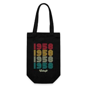 66 ans vintage 1958 édition limitée 66ème - Sac à bouteille - noir - Devant