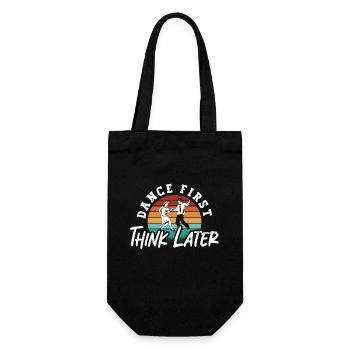 Swing Dance First Think Later Retro Couple Dancing - Gift Bag for Bottles - black - Front