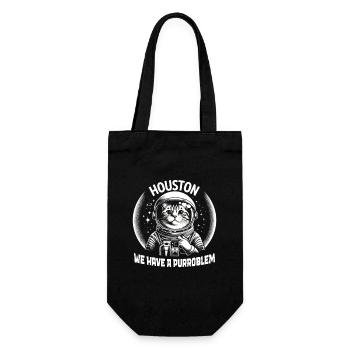 Katze Astronaut Astronomie Äußeres Sonnensystem - Geschenkbeutel für Flaschen - Schwarz - Vorne