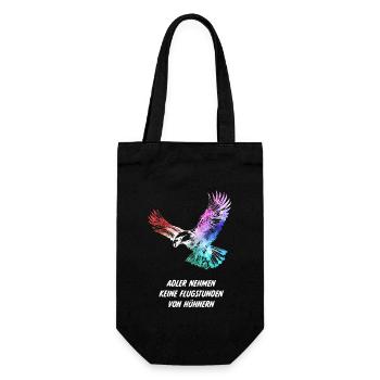 Adler nehmen keine Flugstunden von Hühnern Humor - Geschenkbeutel für Flaschen - Schwarz - Vorne
