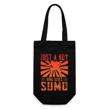 Nur ein Junge, der Sumo liebt - Geschenkbeutel für Flaschen - Schwarz - Vorne