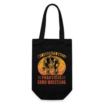 My favorite uncle practices Sumo Wrestling - Gift Bag for Bottles - black - Front
