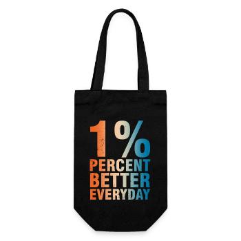 1% Better Every Day - Motivation Concept - Gift Bag for Bottles - black - Front