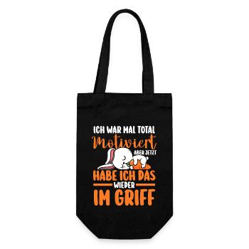 Ich War Mal Total Motiviert Hase - Geschenkbeutel für Flaschen - Schwarz - Vorne