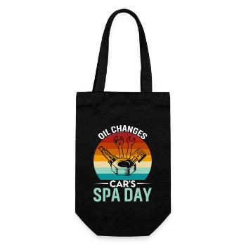 Oil Changes: Car'S Spa Day. - Gift Bag for Bottles - black - Front