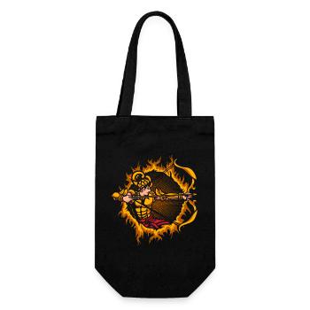 Arjuna, the Archer, with Halftone Background - Gift Bag for Bottles - black - Front