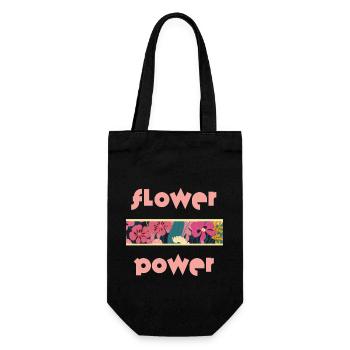 Sunray Blossoms - Flower Power in Yellow - Gift Bag for Bottles - black - Front