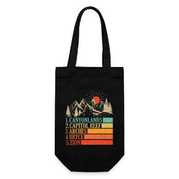 Explore Utah National Parks Mountains - Gift Bag for Bottles - black - Front