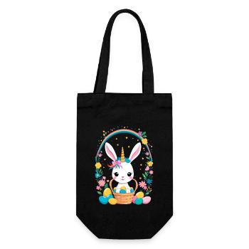 Licorne drôle lapin de Pâques Licorne mignonne Licorne de Pâques - Sac à bouteille - noir - Devant