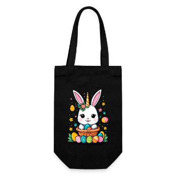 Funny Unicorn Easter Bunny Cute Easter Unicorn - Gift Bag for Bottles - black - Front