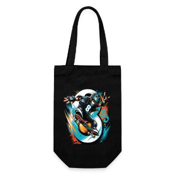 Skateboard Skater Design for 8 Years Boys - Gift Bag for Bottles - black - Front