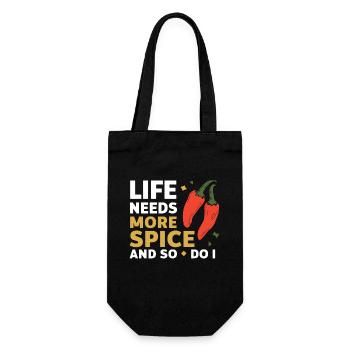 Liebhaber Scharfer Speisen, Chili Peppers Chef - Geschenkbeutel für Flaschen - Schwarz - Vorne