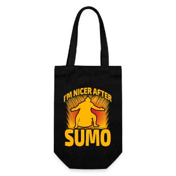 Ich bin netter nach Sumo - Geschenkbeutel für Flaschen - Schwarz - Vorne