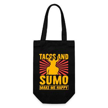 Tacos and Sumo make me happy - Gift Bag for Bottles - black - Front