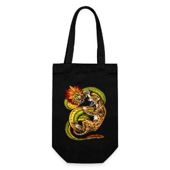 Aztec Jaguar vs Quetzalcoatl - Gift Bag for Bottles - black - Front