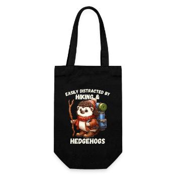 Hiking Hedgehog Hike Hiking Shoes Nature Cute - Gift Bag for Bottles - black - Front