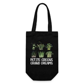 Urban Gardener Männer Frauen Microgreens - Geschenkbeutel für Flaschen - Schwarz - Vorne