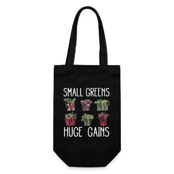 Urban Gardener Männer Frauen Microgreens - Geschenkbeutel für Flaschen - Schwarz - Vorne