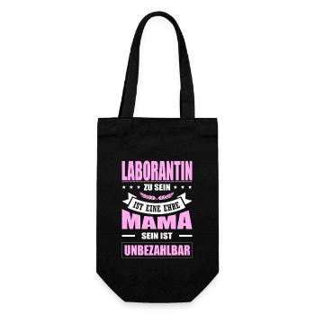 Laborantin Zu Sein Eine Ehre Mama Sein Unbezahlbar - Geschenkbeutel für Flaschen - Schwarz - Vorne