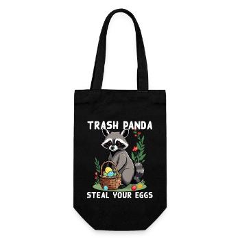 Funny Raccoon Saying Easter Bunny Design - Gift Bag for Bottles - black - Front