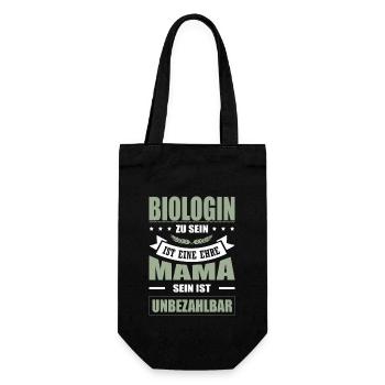 Biologin Zu Sein Eine Ehre Mama Sein Unbezahlbar - Geschenkbeutel für Flaschen - Schwarz - Vorne