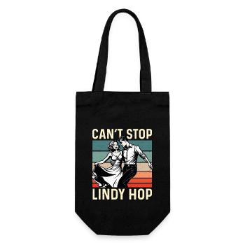 Swing Dance Can't Stop Lindy Retro Couple Dancing - Gift Bag for Bottles - black - Front