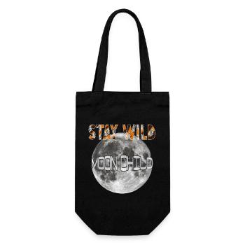 Stay wild Moonchild - Geschenkbeutel für Flaschen - Schwarz - Vorne