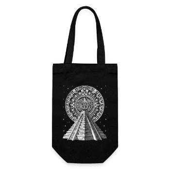 Aztec Pyramid Calendar - Gift Bag for Bottles - black - Front