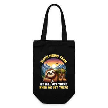 Sloth, Hiking, Hike, Mountains, Hiking Trail, Funny - Gift Bag for Bottles - black - Front