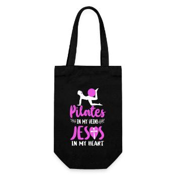 Pilates Instructor Teacher Jesus - Geschenkbeutel für Flaschen - Schwarz - Vorne