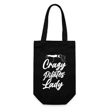 Pilates Instructor Teacher Crazy - Geschenkbeutel für Flaschen - Schwarz - Vorne
