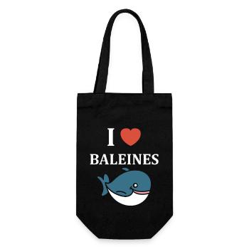 Baleines bleu Amour baleine - Sac à bouteille - noir - Devant