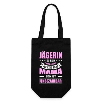 Jägerin Zu Sein Eine Ehre Mama Sein Unbezahlbar - Geschenkbeutel für Flaschen - Schwarz - Vorne