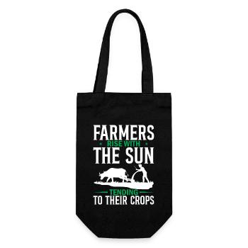 Farmers Rise With The Sun, Tending To Their Crops - Gift Bag for Bottles - black - Front
