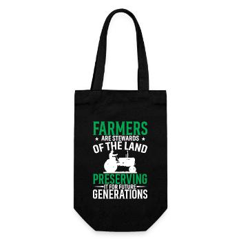 Farmers Are Stewards Of The Land, Preserving It Fo - Gift Bag for Bottles - black - Front
