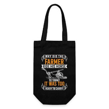 Did The Farmer Ride His Horse To Town? It Was Too - Gift Bag for Bottles - black - Front