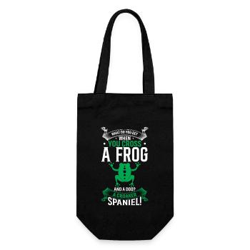 Was bekommst du, wenn du einen Frosch und einen Hund kreuzt? Ein - Geschenkbeutel für Flaschen - Schwarz - Vorne