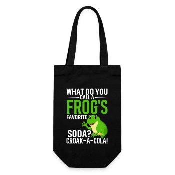 What Do You Call A Frog's Favorite Soda? Croak-A-C - Gift Bag for Bottles - black - Front