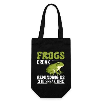 Frösche quaken und erinnern uns daran, unsere Stimme zu erheben. - Geschenkbeutel für Flaschen - Schwarz - Vorne