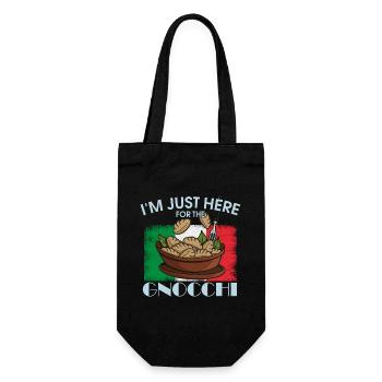 Italien Nudeln Gnocchi Nocken Pasta Teig Koch - Geschenkbeutel für Flaschen - Schwarz - Vorne