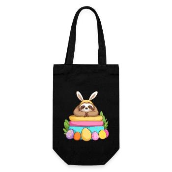 Funny Sloth Easter Bunny Iconic Easter - Gift Bag for Bottles - black - Front