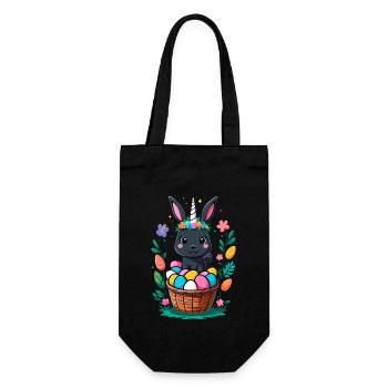 Funny Unicorn Easter Bunny Cute Easter Unicorn - Gift Bag for Bottles - black - Front