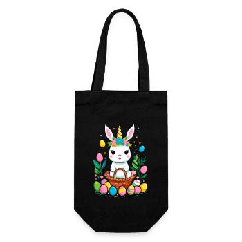 Funny Unicorn Easter Bunny Cute Easter Unicorn - Gift Bag for Bottles - black - Front