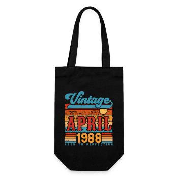 Avril 1988, Cadeau Anniversaire Vintage avril 1988 - Sac à bouteille - noir - Devant