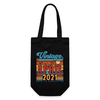 Avril 2021, Cadeau Anniversaire Vintage avril 2021 - Sac à bouteille - noir - Devant