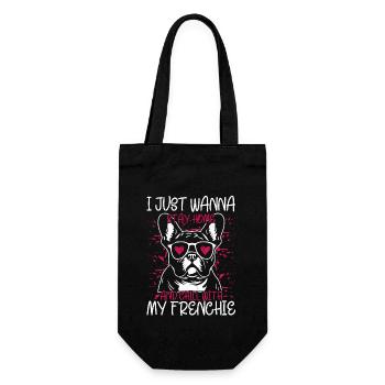 I Just want to Stay Home French Bulldog Frenchie - Gift Bag for Bottles - black - Front