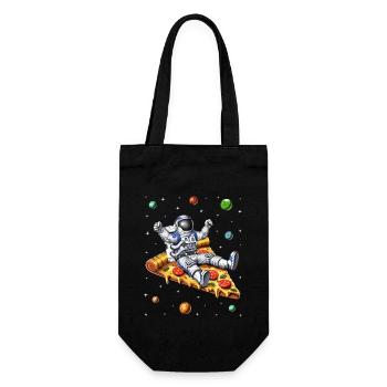Astronaut Riding Pizza OFFICIAL - Gift Bag for Bottles - black - Front