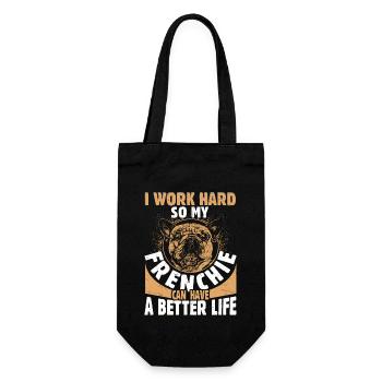 Je travaille dur pour que mon propriétaire de chien Frenchie Bulldo français - Sac à bouteille - noir - Devant