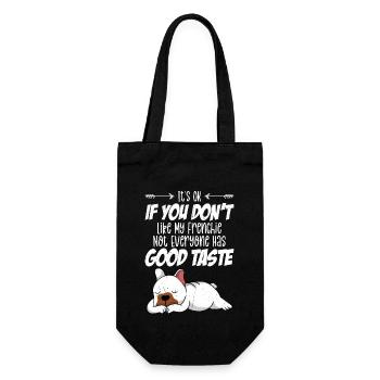 It's OK If You don't Like My Frenchie Owner French - Geschenkbeutel für Flaschen - Schwarz - Vorne